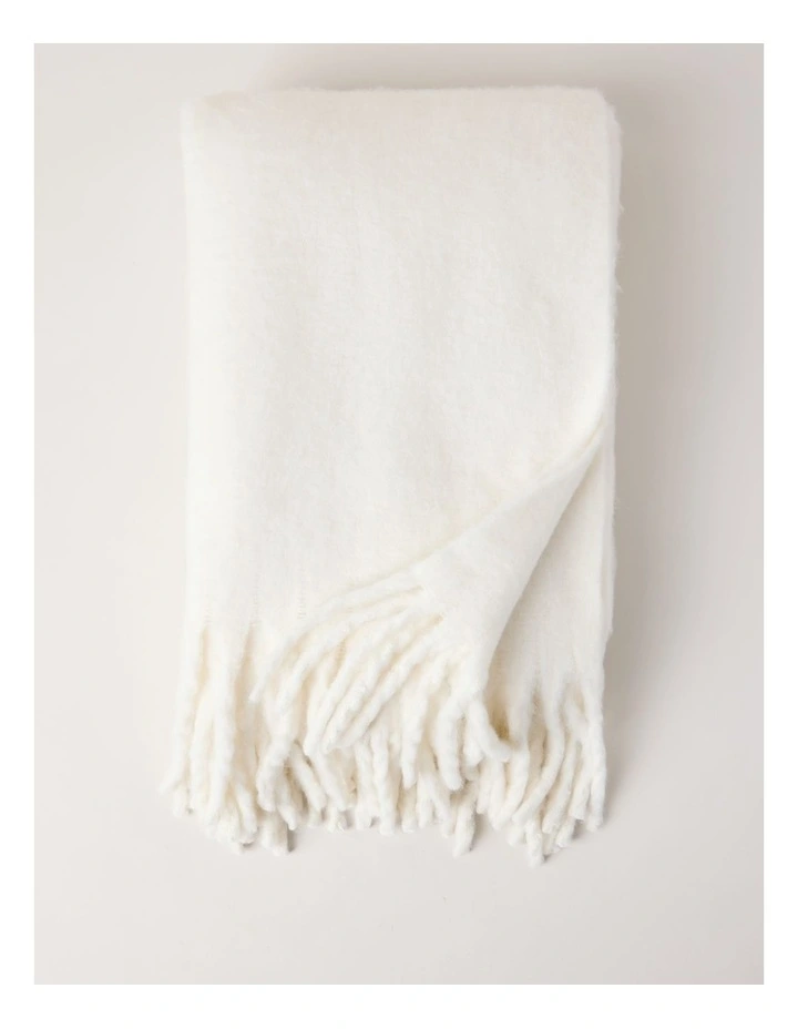 Faux Mohair Throw in Coconut Milk image 1