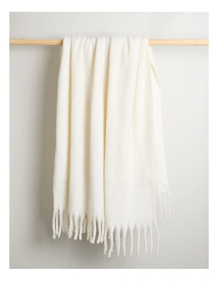 Faux Mohair Throw in Coconut Milk image 3