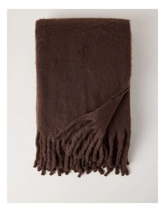 Vue Faux Mohair Throw in Chocolate