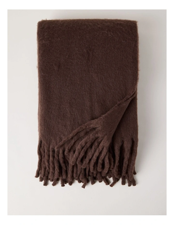Vue Faux Mohair Throw in Chocolate image 1