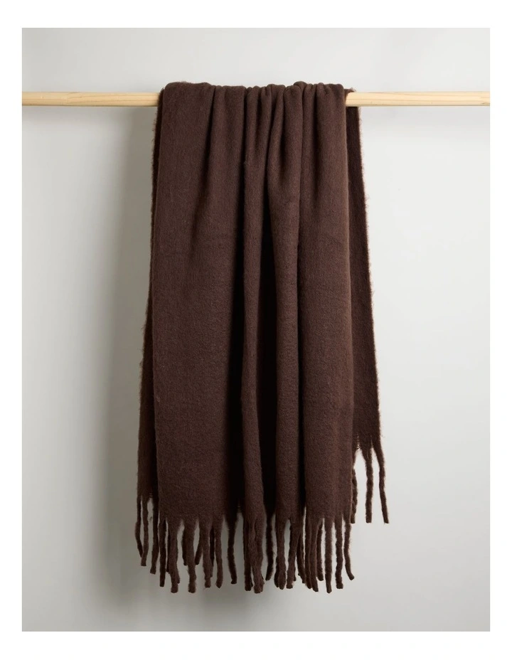 Vue Faux Mohair Throw in Chocolate image 3