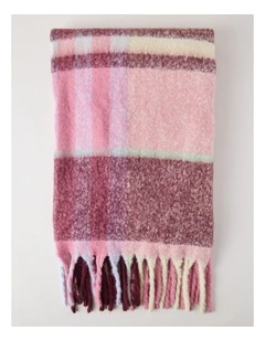 Vue Faux Mohair Check Throw in Berry