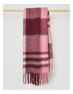 Vue Faux Mohair Check Throw in Berry