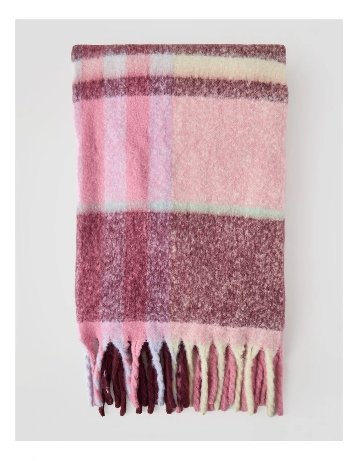 Vue Faux Mohair Check Throw in Berry image 2