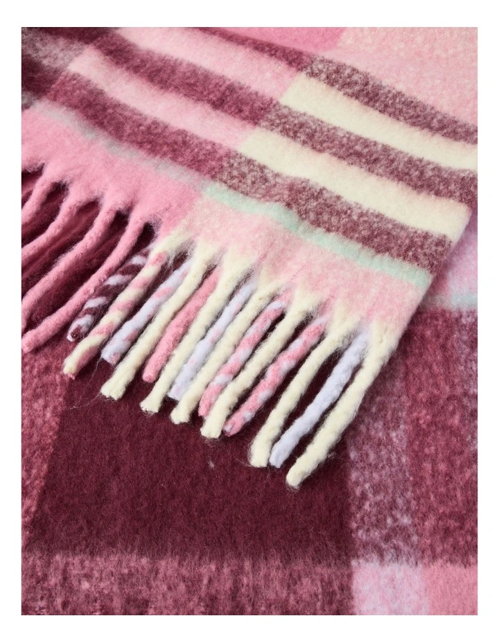 Vue Faux Mohair Check Throw in Berry image 3