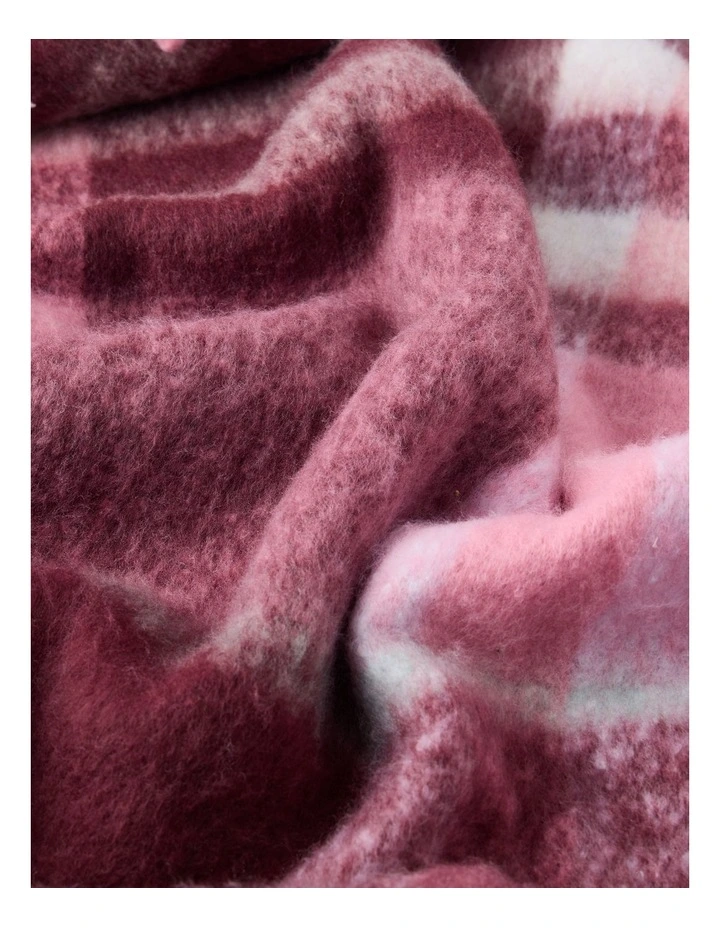 Vue Faux Mohair Check Throw in Berry image 3