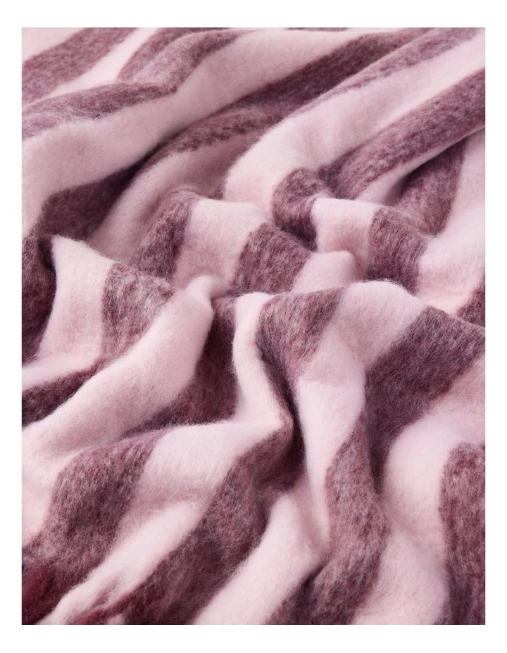 Faux Mohair Throw in Pink Stripe image 2