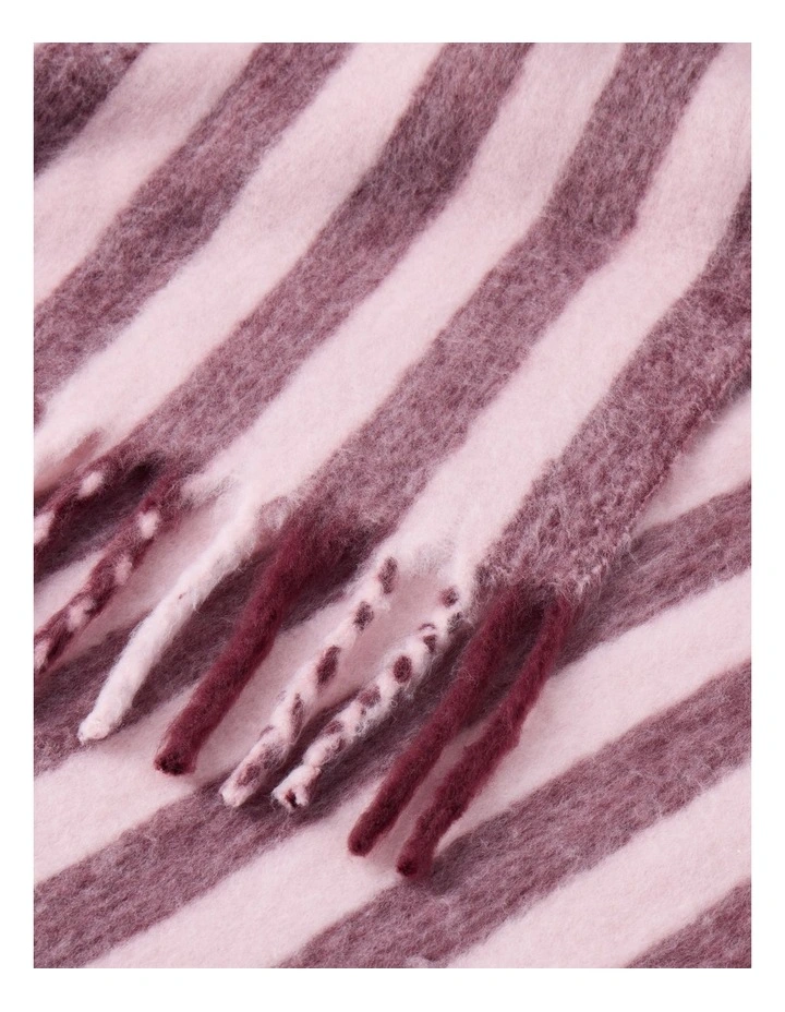 Faux Mohair Throw in Pink Stripe image 3