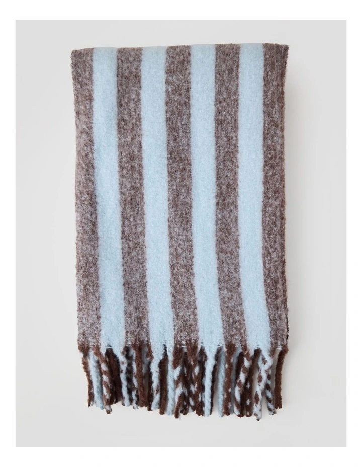 Faux Mohair Stripe Throw in Baby Blue image 2