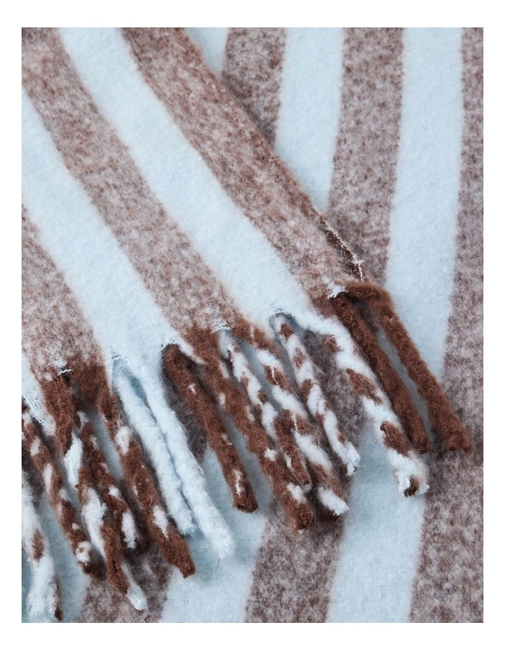 Faux Mohair Stripe Throw in Baby Blue image 2