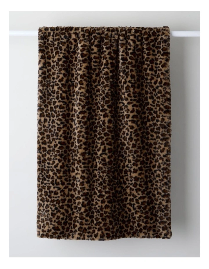 Vue Leo Faux Fur Throw in Brown image 1