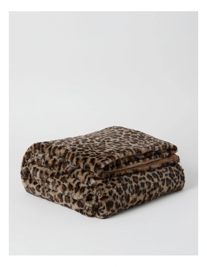 Vue Leo Faux Fur Throw in Brown image 2