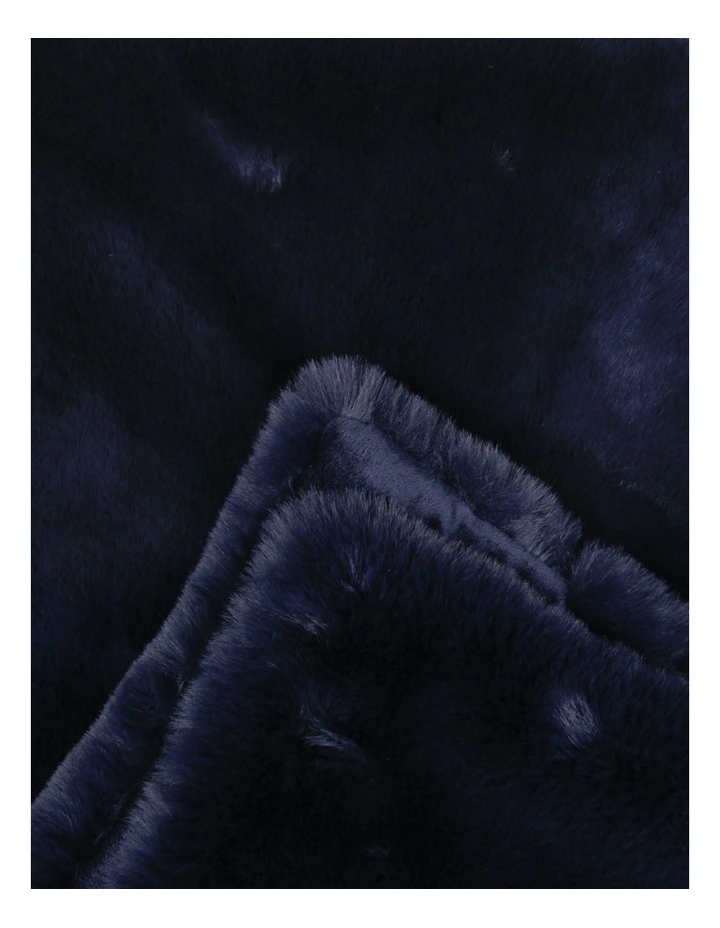 Amelie Faux Fur Throw in Dark Blue image 2
