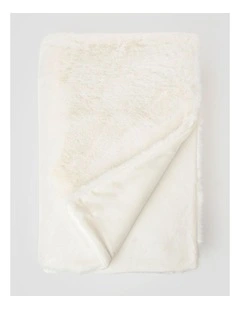 Amelie Faux Fur Throw in Creme