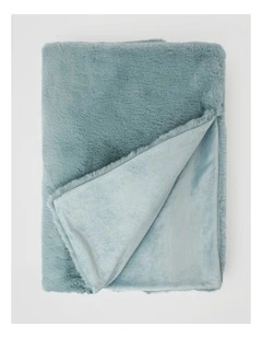 Amelie Faux Fur Throw in Duck Egg