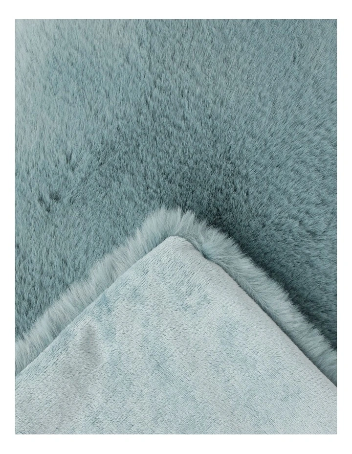Amelie Faux Fur Throw in Duck Egg image 2