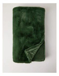 Amelie Faux Fur Throw in Fern