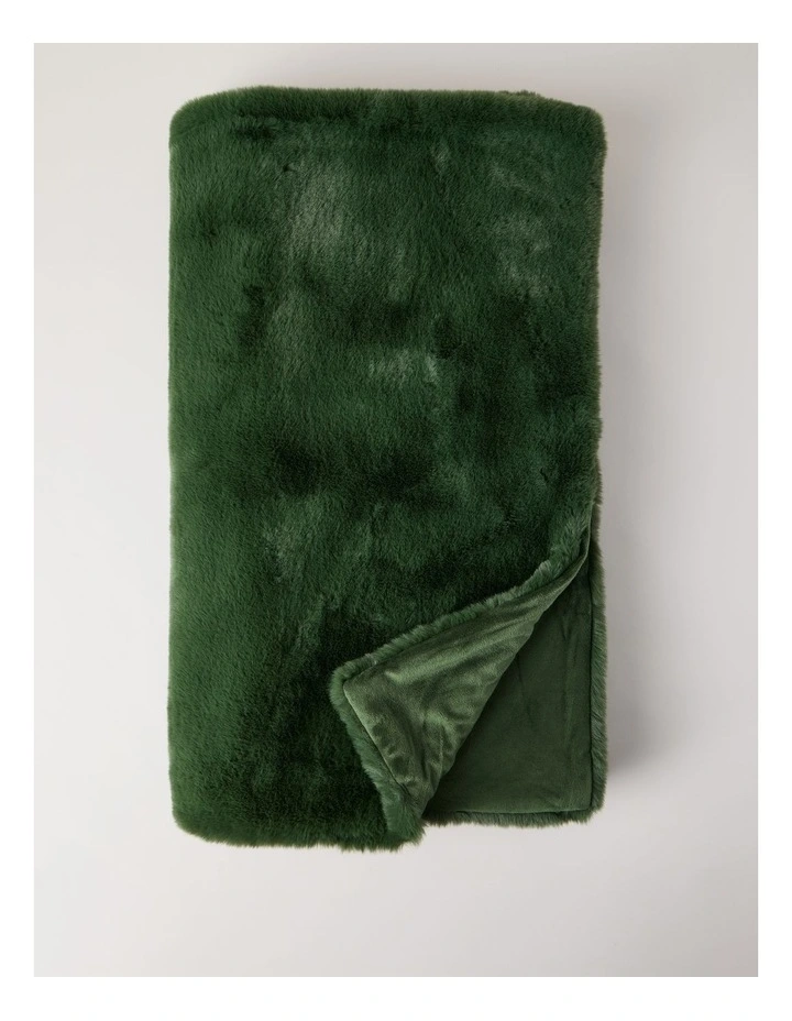 Amelie Faux Fur Throw in Fern image 1