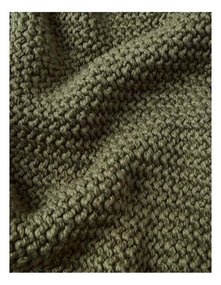 Norwood Knitted Throw in Olive image 2