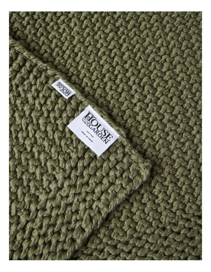 Norwood Knitted Throw in Olive image 4