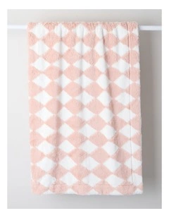 Diamonds Faux Fur Throw in Pink