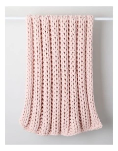 Chunky Knit Throw in Pink