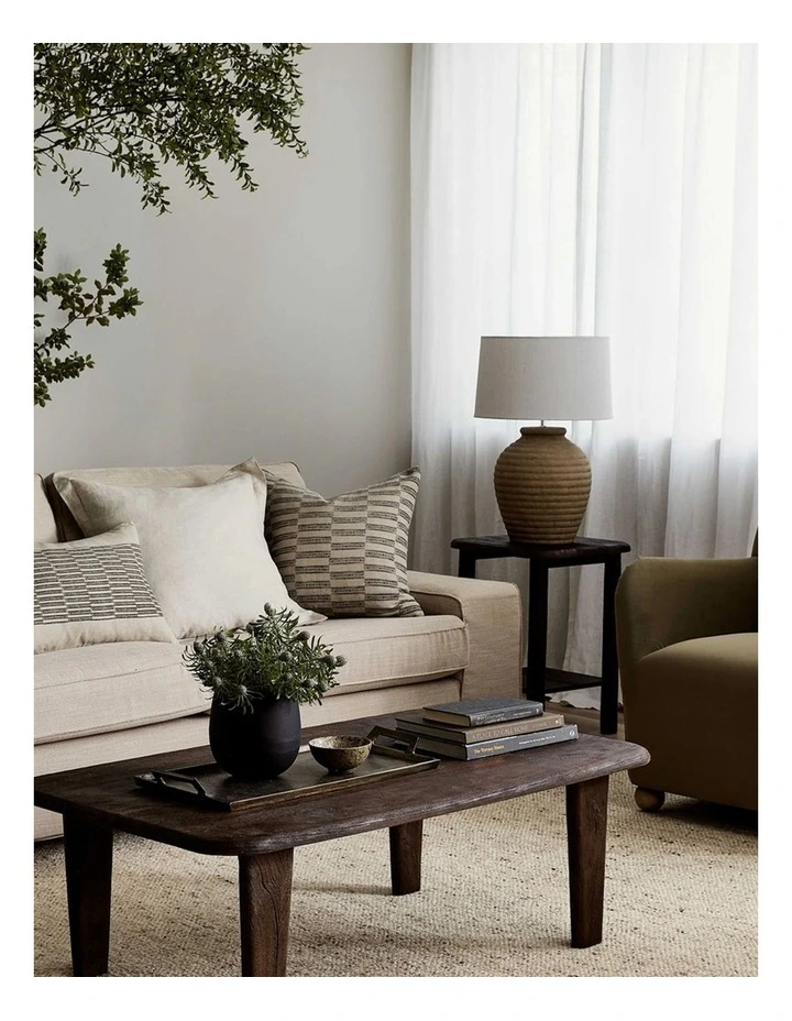 Xavier Linen Cushion 55x55cm in Beige image 2