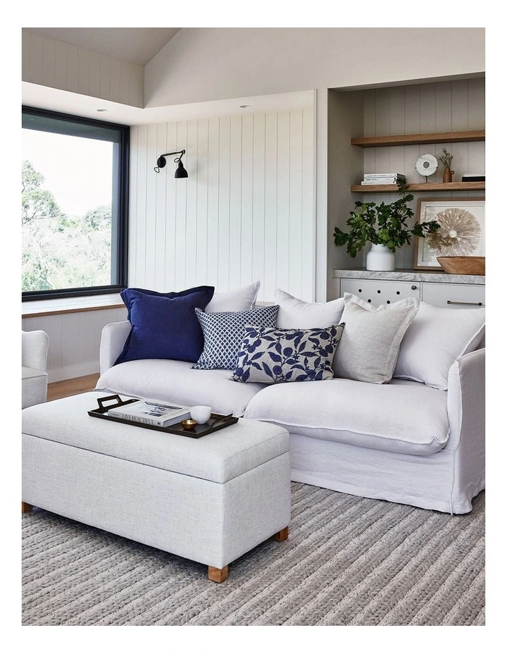 Olena Linen Cushion 40x60cm in Blue image 2