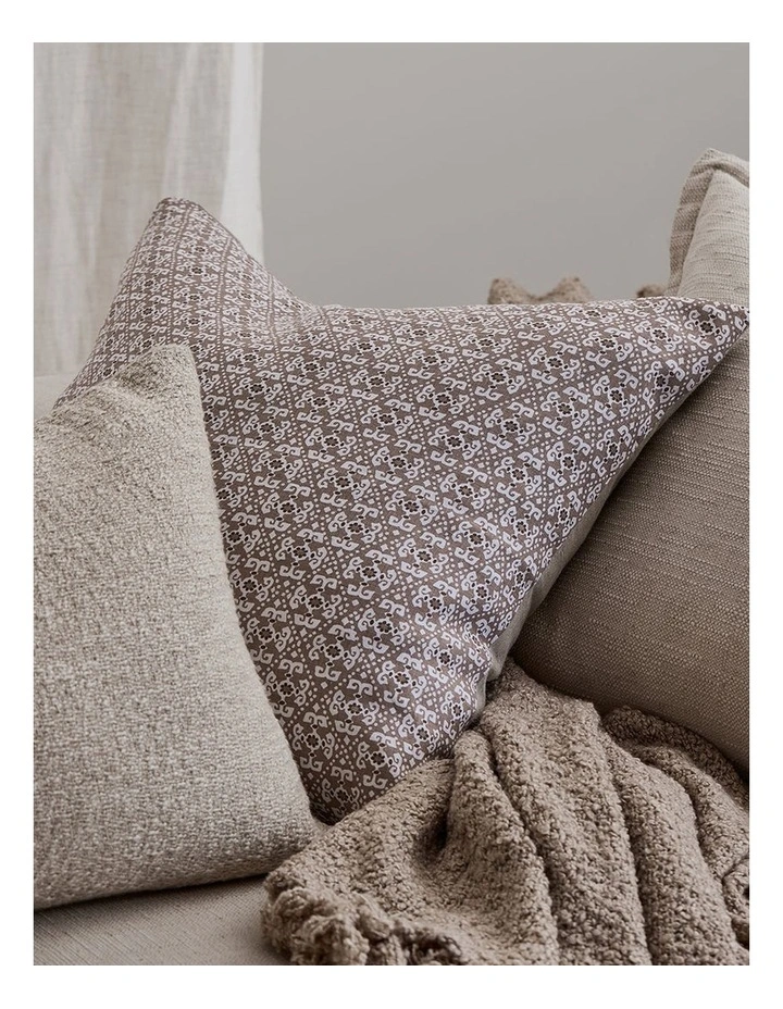 Francis Linen Cushion 55x55cm in Coffee image 2