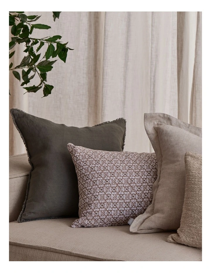 Francis Linen Cushion 40x60cm in Coffee image 2