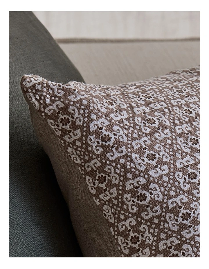 Francis Linen Cushion 40x60cm in Coffee image 3