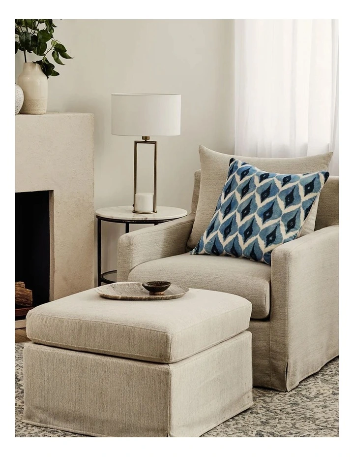 Oslo Velvet Cushion 55x55cm in Blue image 3