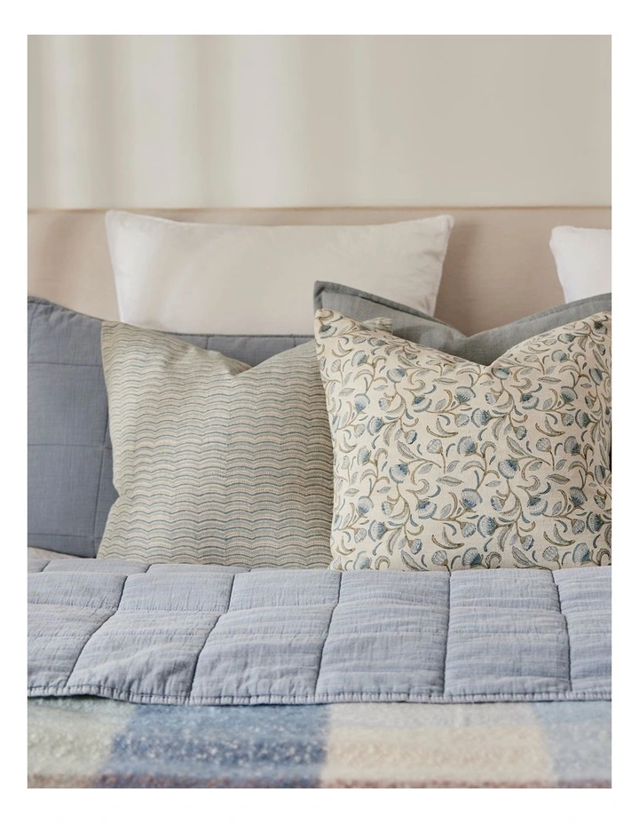 Neera Scallop Cushion 50x50cm in Blue image 2