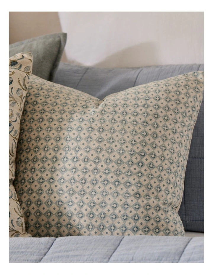 Samira Diamond Cushion 50x50cm in Blue image 2