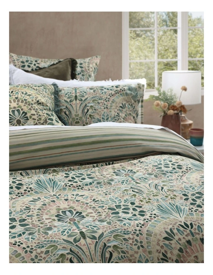 Andora Cotton Sateen Quilt Cover Set 300TC in Multi image 2