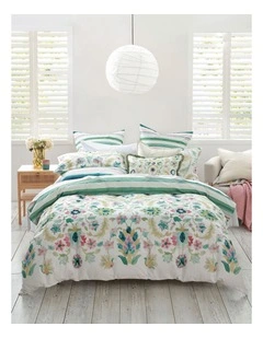 Freya Cotton Percale Quilt Cover Set In Multi