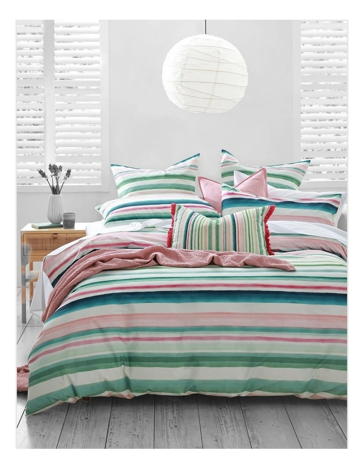 Freya Cotton Percale Quilt Cover Set In Multi image 2
