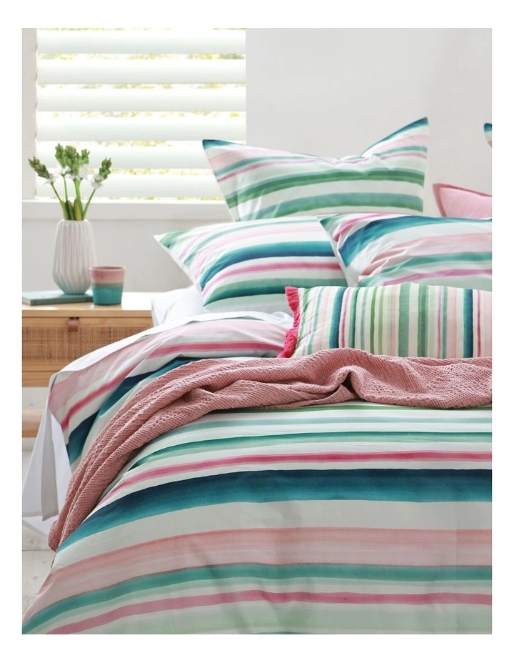 Freya Cotton Percale Quilt Cover Set In Multi image 4