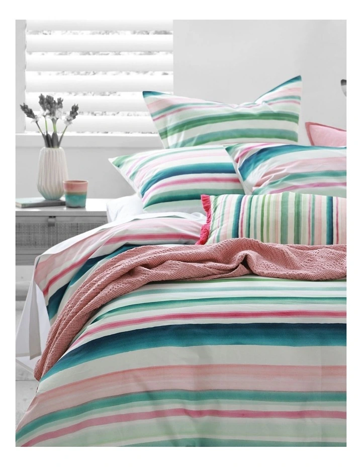 Freya Cotton Percale Quilt Cover Set In Multi image 4