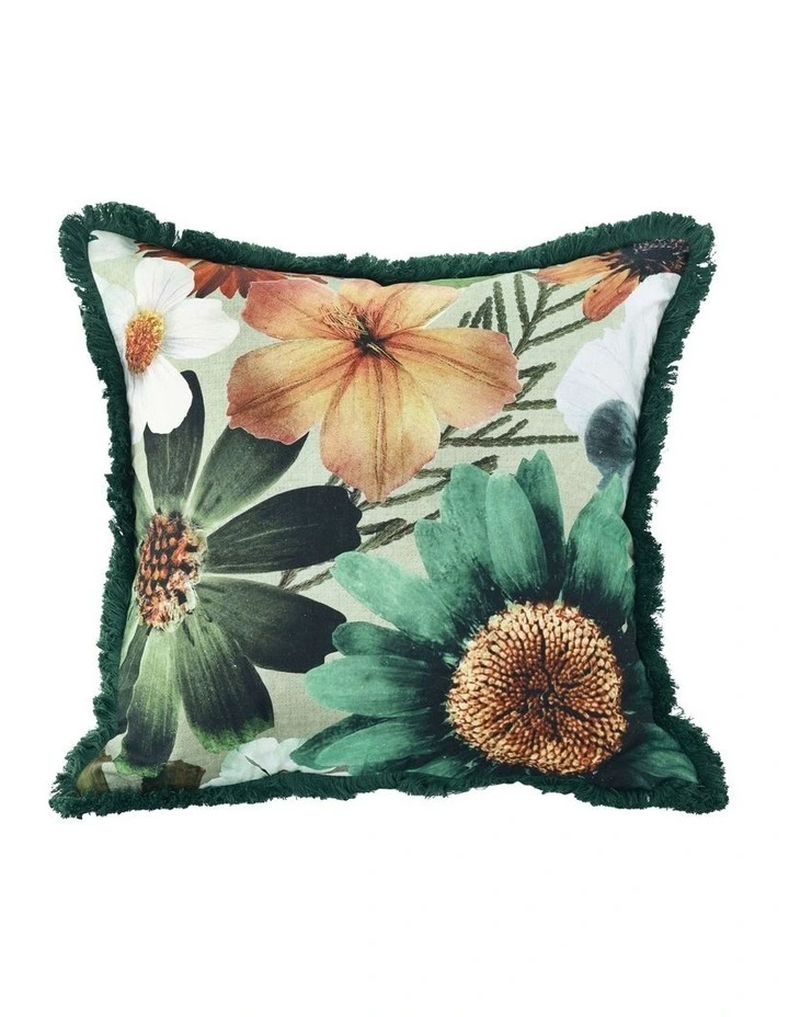 Flowerfield Cushion 50x50cm in Green image 1