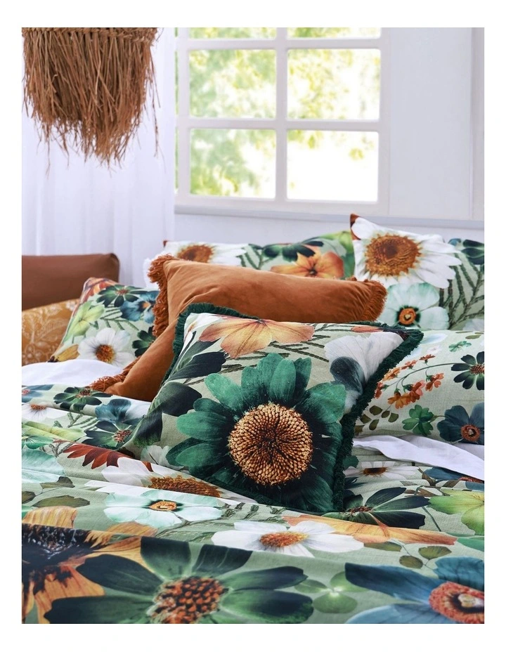 Flowerfield Cushion 50x50cm in Green image 2