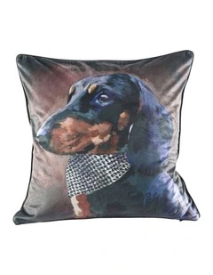 Pawtrait Velvet Cushion 50x50cm in Houndstooth