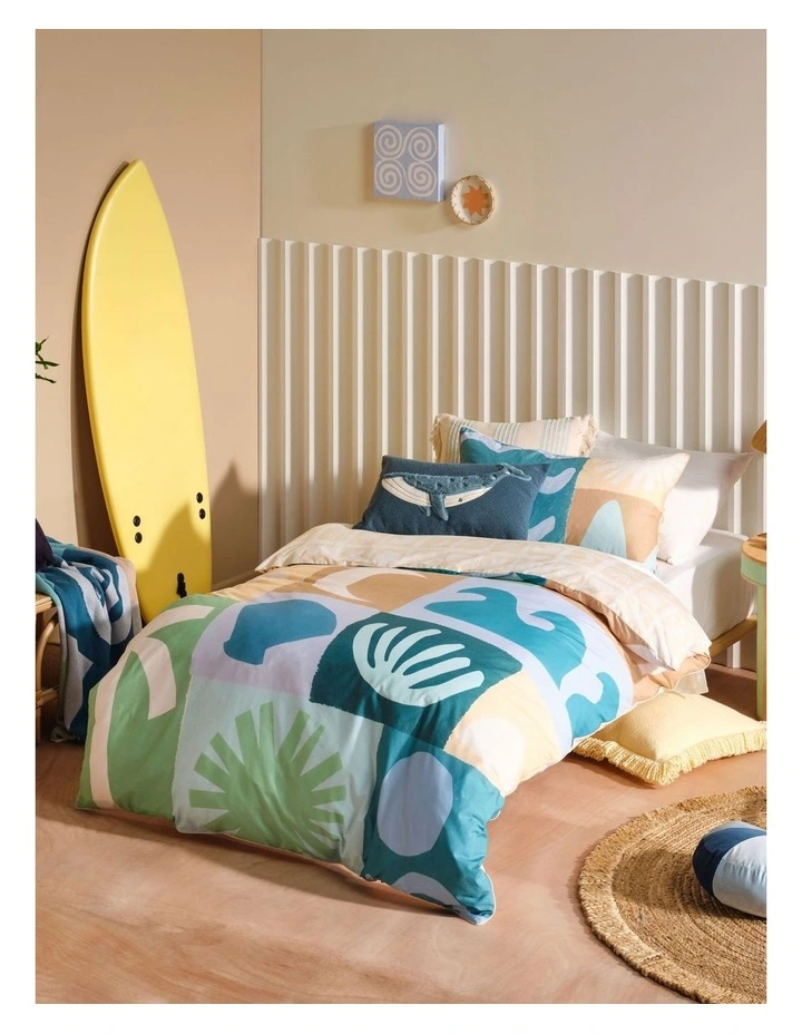 Beach Day Quilt Cover Set in Saltwater image 1