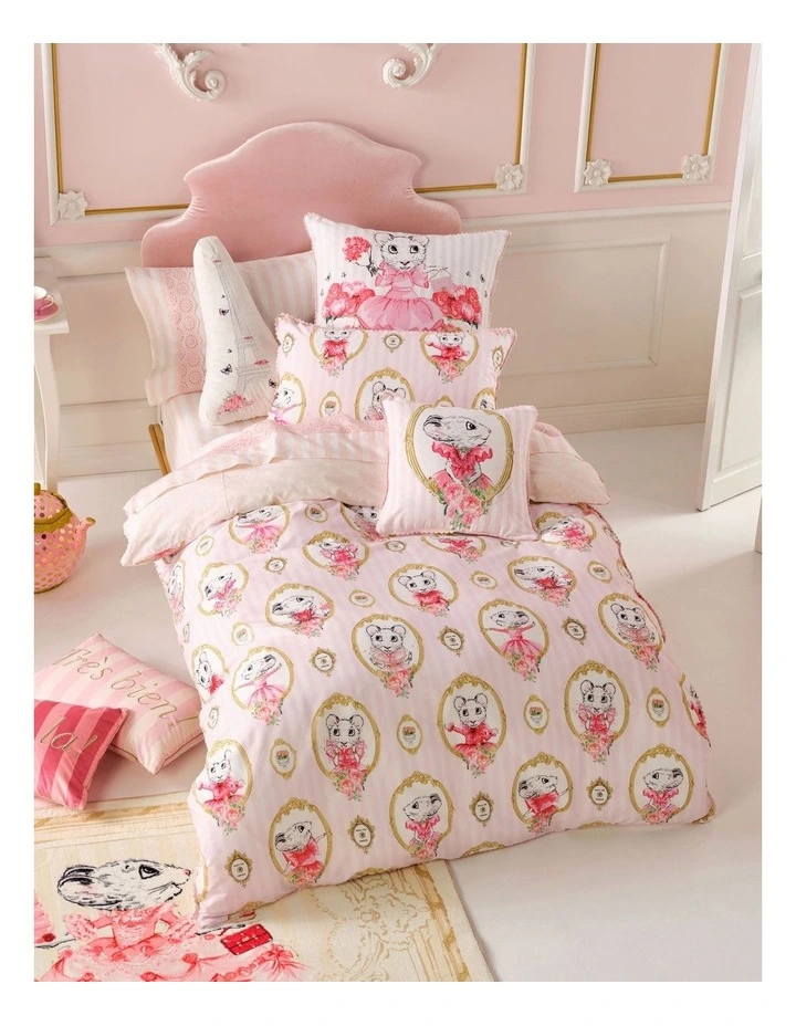 Portraits Of Paris Quilt Cover Set in Pink image 1