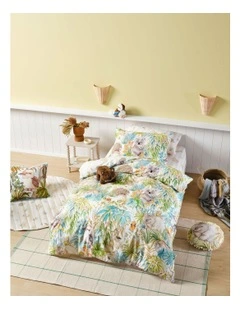 Linen House Kids Gum Leaf Gully Quilt Cover Set In Green