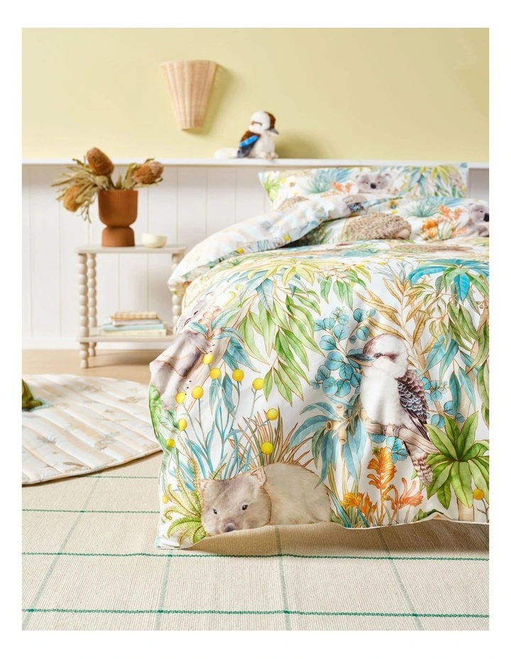 Linen House Kids Gum Leaf Gully Quilt Cover Set In Green image 6