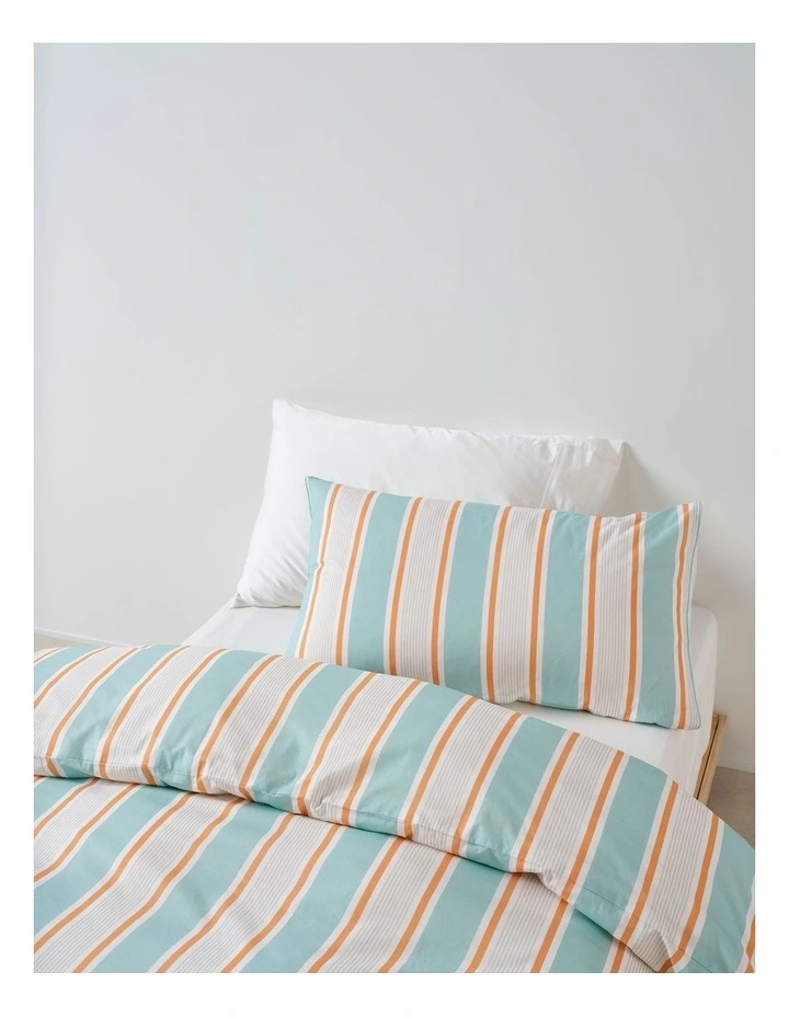 Sailor Stripe Cotton Percale Quilt Cover Set in Blue image 3