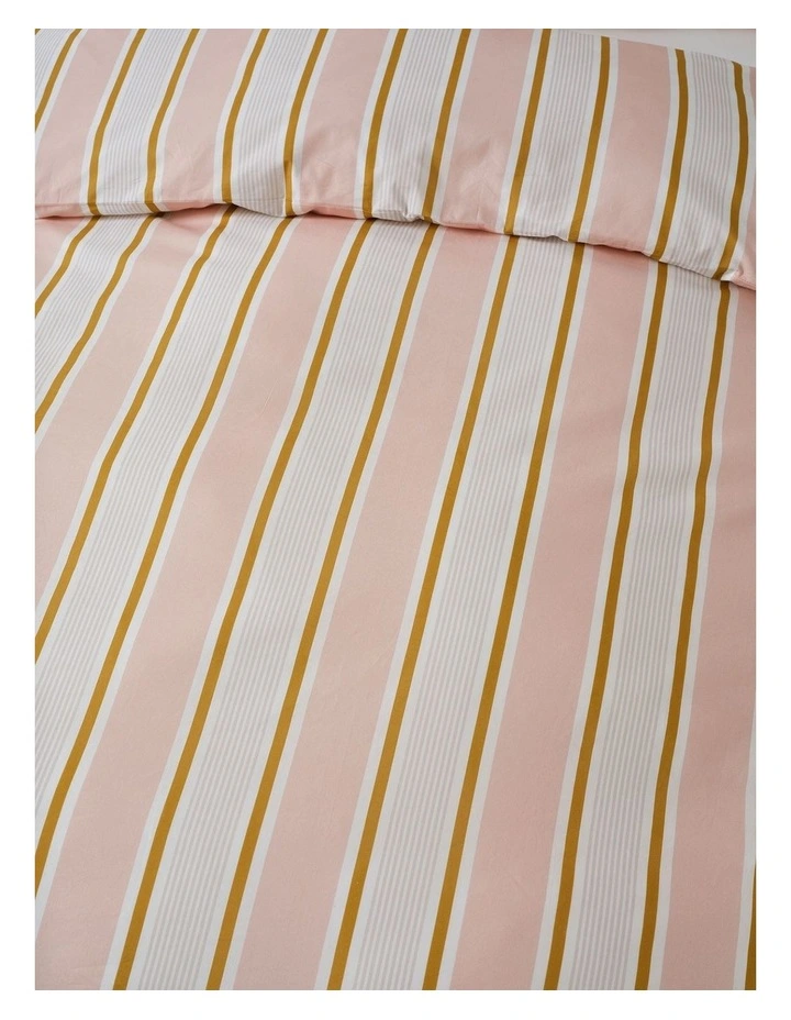 Sailor Stripe Cotton Percale Quilt Cover Set in Pink image 2