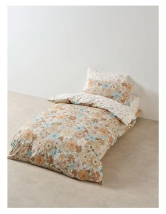 Flower Garden Cotton Percale Quilt Cover Set in Blossom
