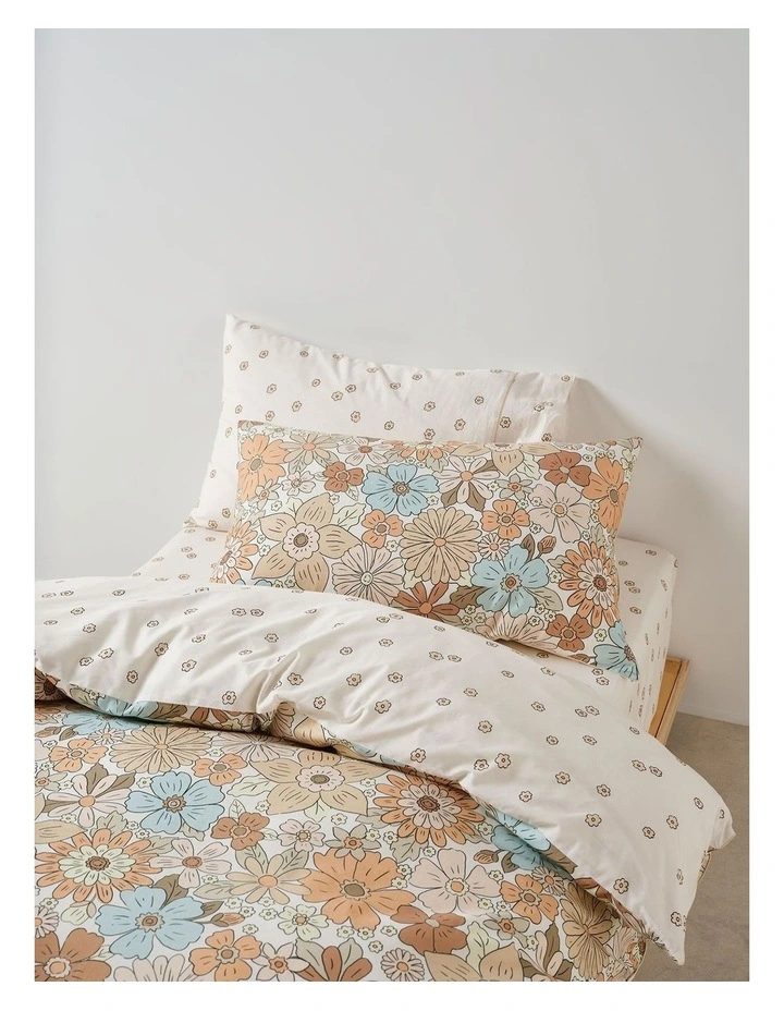 Flower Garden Cotton Percale Quilt Cover Set in Blossom image 3